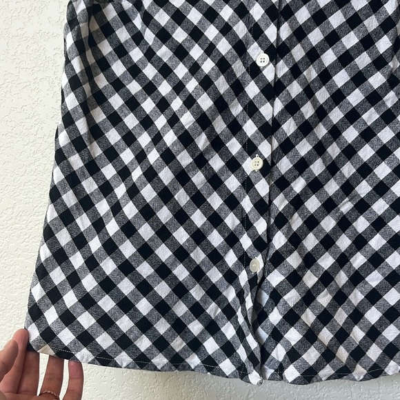 Vintage Jaclyn Smith Collared Tank Top Button Down Gingham Black and White sz 18 - Picture 7 of 11